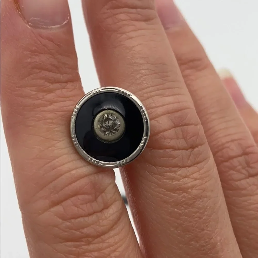 🍭6/$30 Vintage black rhinestone cuff links